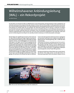 Wilhelmshavener Anbindungsleitung (WAL) – ein Rekordprojekt