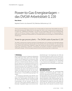 Power-to-Gas-Energieanlagen – das DVGW-Arbeitsblatt G 220