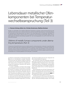 Lebensdauer metallischer Ofenkomponenten bei Temperaturwechselbeanspruchung (Teil 3)