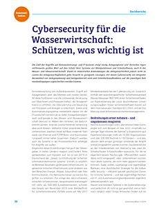 Cybersecurity für die Wasserwirtschaft: Schützen, was wichtig ist