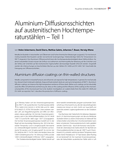 Aluminium-Diffusionsschichten auf austenitischen Hochtemperaturstählen – Teil 1