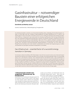 Gasinfrastruktur – notwendiger Baustein einer erfolgreichen Energiewende in Deutschland