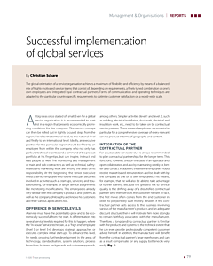 Successful implementation of global services