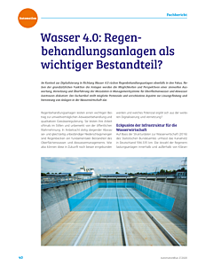 Wasser 4.0: Regenbehandlungsanlagen als wichtiger Bestandteil?
