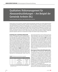 Qualitatives Risikomanagement für Abwasserdruckleitungen – Am Beispiel der Gemeinde Arnheim (NL)