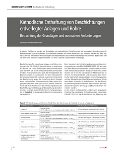 Kathodische Enthaftung von Beschichtungen erdverlegter Anlagen und Rohre