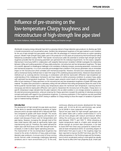 Influence of pre-straining on the low-temperature Charpy toughness and microstructure of high-strength line pipe steel