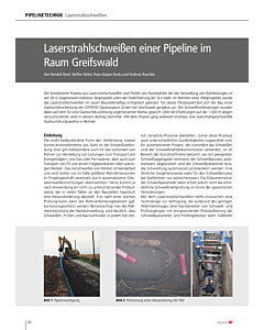 Laserstrahlschweißen einer Pipeline im Raum Greifswald