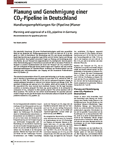 Planung und Genehmigung einer CO2-Pipeline in Deutschland Handlungsempfehlungen für (Pipeline-)Planer