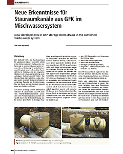 Neue Erkenntnisse für Stauraumkanäle aus GFK im Mischwassersystem