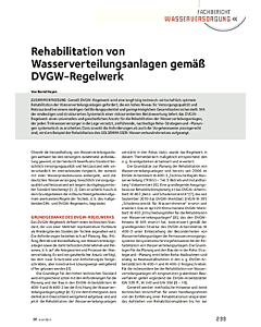 Rehabilitation von Wasserverteilungsanlagen gemäß DVGW-Regelwerk