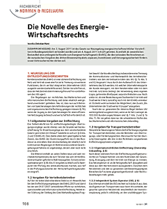 Die Novelle des Energie-Wirtschaftsrechts