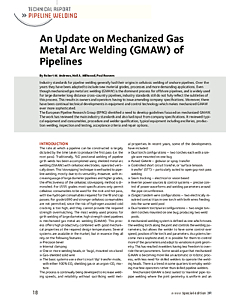 An Update on Mechanized Gas Metal Arc Welding (GMAW) of Pipelines