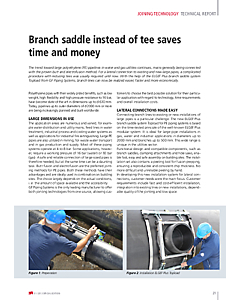 Branch saddle instead of tee saves time and money