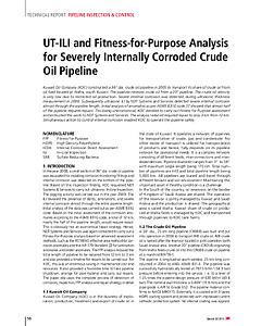 UT-ILI and Fitness-for-Purpose Analysis for Severely Internally Corroded Crude Oil Pipeline