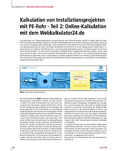 Kalkulation von Installationsprojekten mit PE-Rohr - Teil 2: Online-Kalkulation mit dem Webkalkulator24.de