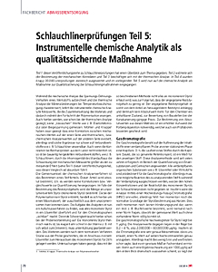 Schlauchlinerprüfungen Teil 5: Instrumentelle chemische Analytik als qualitätssichernde Maßnahme