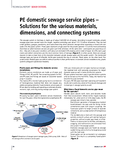 PE domestic sewage service pipes – Solutions for the various materials, dimensions, and connecting systems