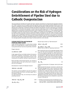Considerations on the Risk of Hydrogen Embrittlement of Pipeline Steel due to Cathodic Overprotection
