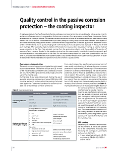 Quality control in the passive corrosion protection – the coating inspector