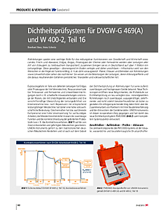 Dichtheitsprüfsystem für DVGW-G 469(A) und W 400-2, Teil 16