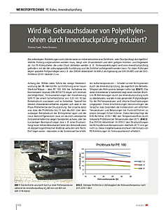 Wird die Gebrauchsdauer von Polyethylenrohren durch Innendruckprüfung reduziert?