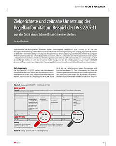 Zielgerichtete und zeitnahe Umsetzung der Regelkonformität am Beispiel der DVS 2207-11