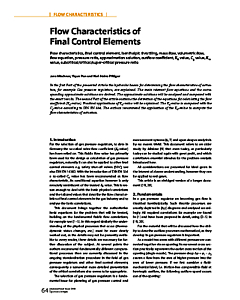 Flow Characteristics of Final Control Elements