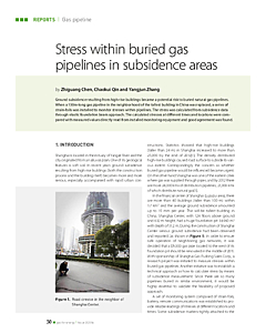 Stress within buried gas pipelines in subsidence areas