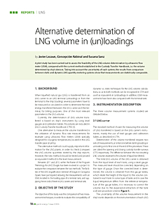 Alternative determination of LNG volume in (un)loadings