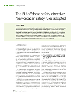 The EU offshore safety directive: New croatian safety rules adopted