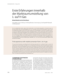 Erste Erfahrungen innerhalb der Marktraumumstellung von L- auf H-Gas