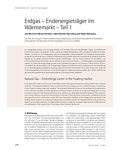 Erdgas – Endenergieträger im Wärmemarkt – Teil 1