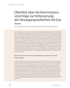 Überblick über die Kommissionsvorschläge zur Verbesserung der Versorgungssicherheit mit Gas