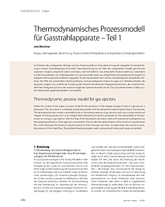 Thermodynamisches Prozessmodell für Gasstrahlapparate – Teil 1