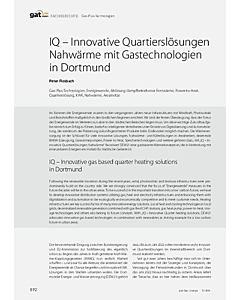 IQ – Innovative Quartierslösungen Nahwärme mit Gastechnologien in Dortmund