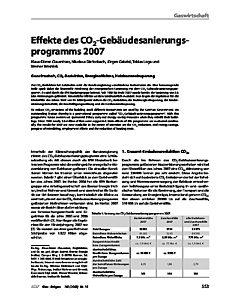 Effekte des CO2-Gebäudesanierungsprogramms 2007