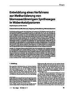 Entwicklung eines Verfahrens zur Methanisierung von biomassestämmigem Synthesegas in Wabenkatalysatoren