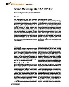 Smart Metering: Start 1.1.2010 !?