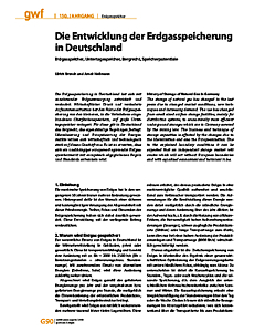 Die Entwicklung der Erdgasspeicherung in Deutschland