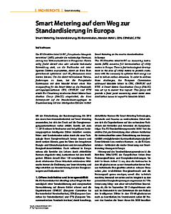 Smart Metering auf dem Weg zur Standardisierung in Europa