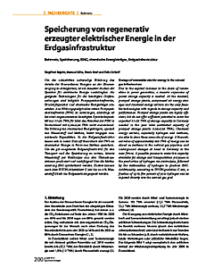 Speicherung von regenerativ erzeugter elektrischer Energie in der Erdgasinfrastruktur