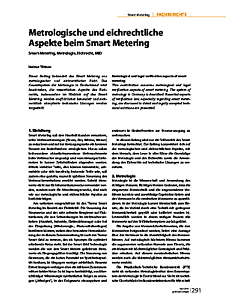 Metrologische und eichrechtliche Aspekte beim Smart Metering