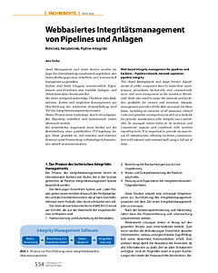Webbasiertes Integritätsmanagement von Pipelines und Anlagen