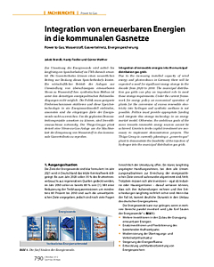 Integration von erneuerbaren Energien in die kommunalen Gasnetze