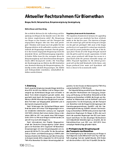 Aktueller Rechtsrahmen für Biomethan