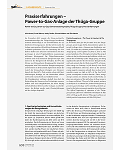 Praxiserfahrungen – Power-to-Gas-Anlage der Thüga-Gruppe
