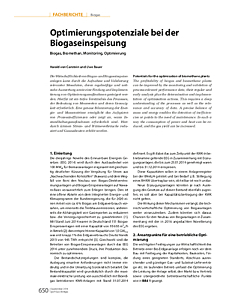 Optimierungspotenziale bei der Biogaseinspeisung