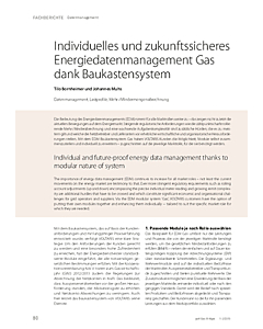 Individuelles und zukunftssicheres Energiedatenmanagement Gas dank Baukastensystem