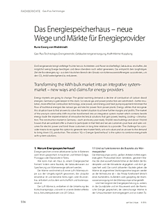 Das Energiespeicherhaus – neue Wege und Märkte für Energieprovider